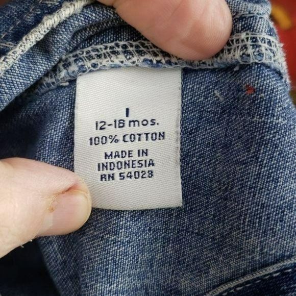 Baby Gap Santa Design Girls 12-18 Months‎ Denim Overalls - Picture 13 of 13